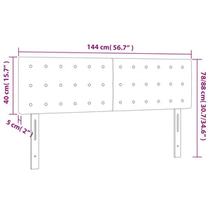 Κεφαλάρι Κρεβατιού LED Μπλε 144x5x78/88 εκ. Υφασμάτινο - Pakobazaar