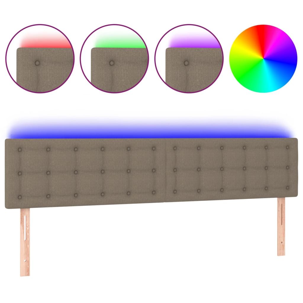 Κεφαλάρι Κρεβατιού LED Taupe 160x5x78/88 εκ. Υφασμάτινο