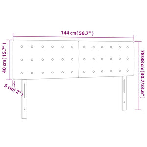 Κεφαλάρι Κρεβατιού LED Μαύρο 144x5x78/88 εκ. Βελούδινο