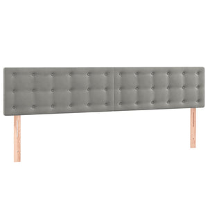 Κεφαλάρι Κρεβατιού LED Ανοιχτό Γκρι 160x5x78/88 εκ. Βελούδινο