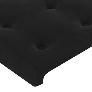 Κεφαλάρι Κρεβατιού LED Μαύρο 160x5x78/88 εκ. Βελούδινο