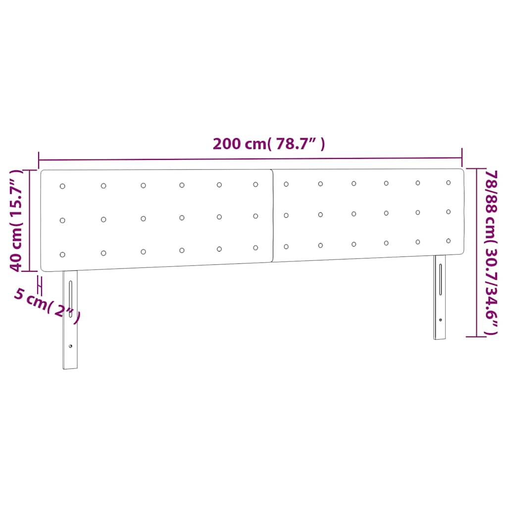 Κεφαλάρι Κρεβατιού LED Σκούρο Πράσινο 200x5x78/88 εκ. Βελούδινο