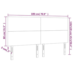 Κεφαλάρι Κρεβατιού LED Σκούρο Γκρι 180x5x118/128εκ. Υφασμάτινο
