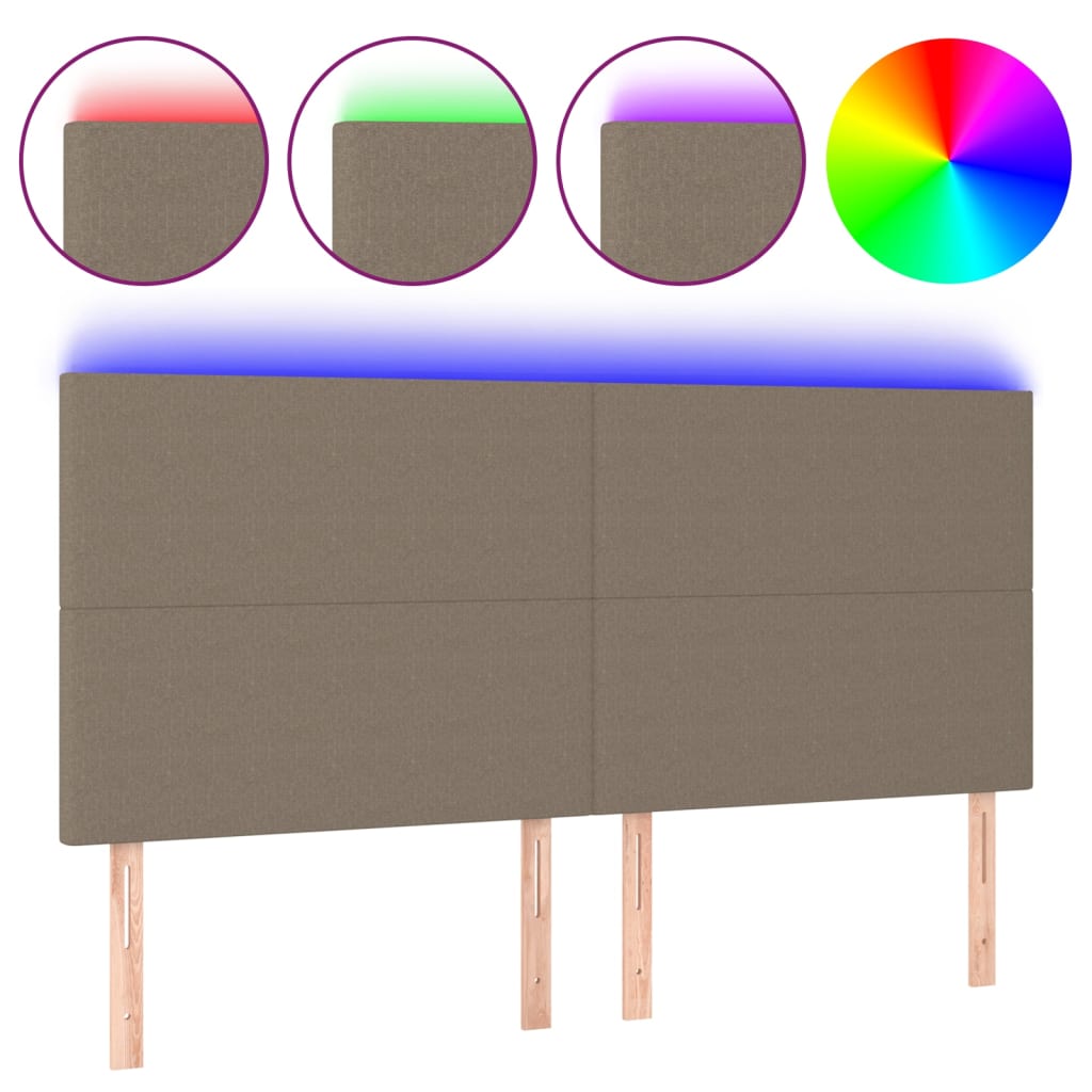 Κεφαλάρι Κρεβατιού LED Taupe 180x5x118/128 εκ. Υφασμάτινο