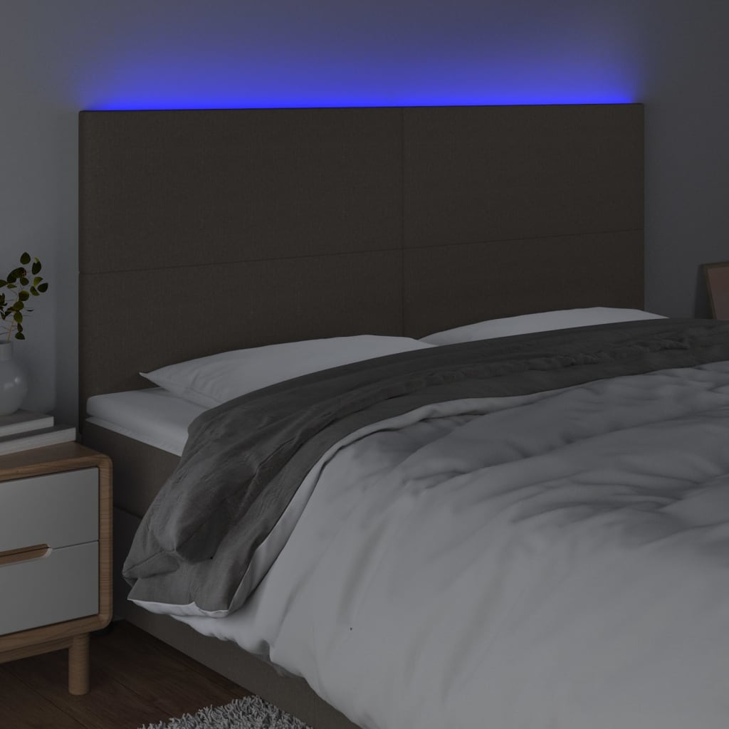Κεφαλάρι Κρεβατιού LED Taupe 180x5x118/128 εκ. Υφασμάτινο