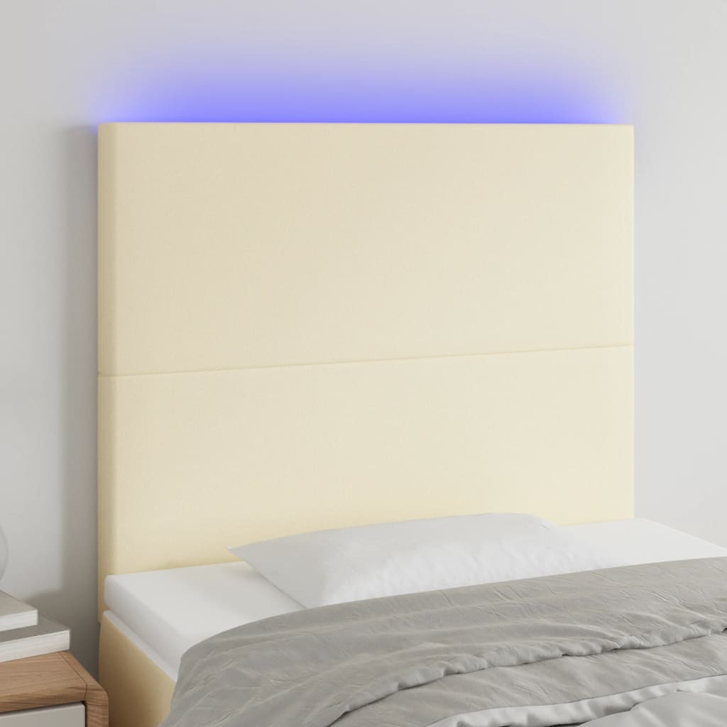 Κεφαλάρι Κρεβατιού LED Κρεμ 80x5x118/128 εκ - Pakobazaar