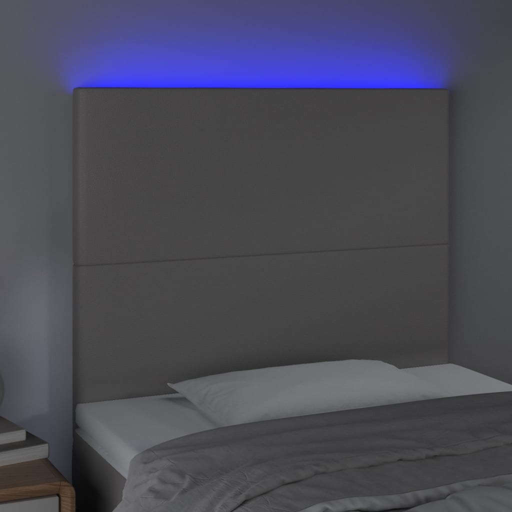 Κεφαλάρι Κρεβατιού LED Γκρι 80x5x118/128 εκ