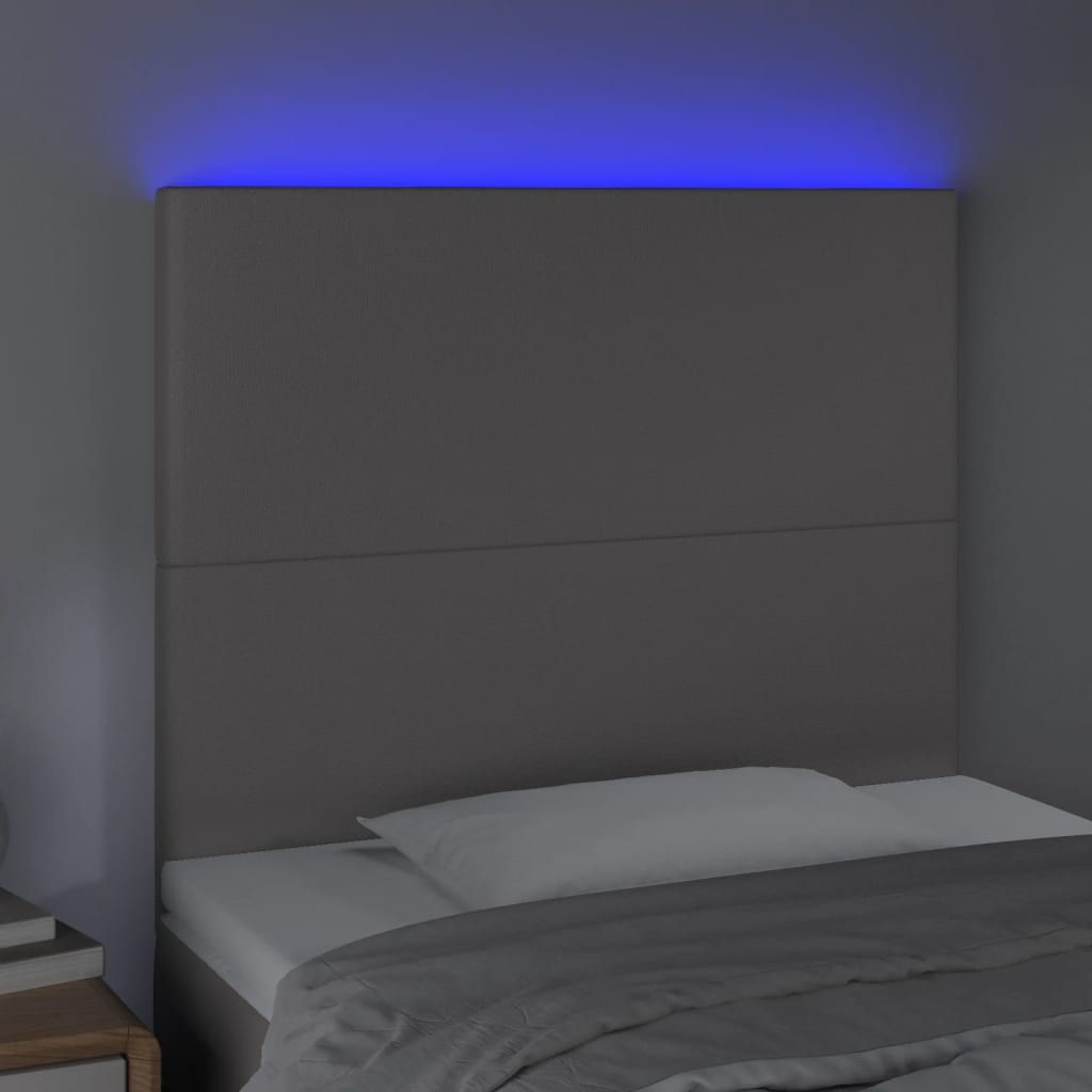 Κεφαλάρι Κρεβατιού LED Γκρι 90x5x118/128 εκ
