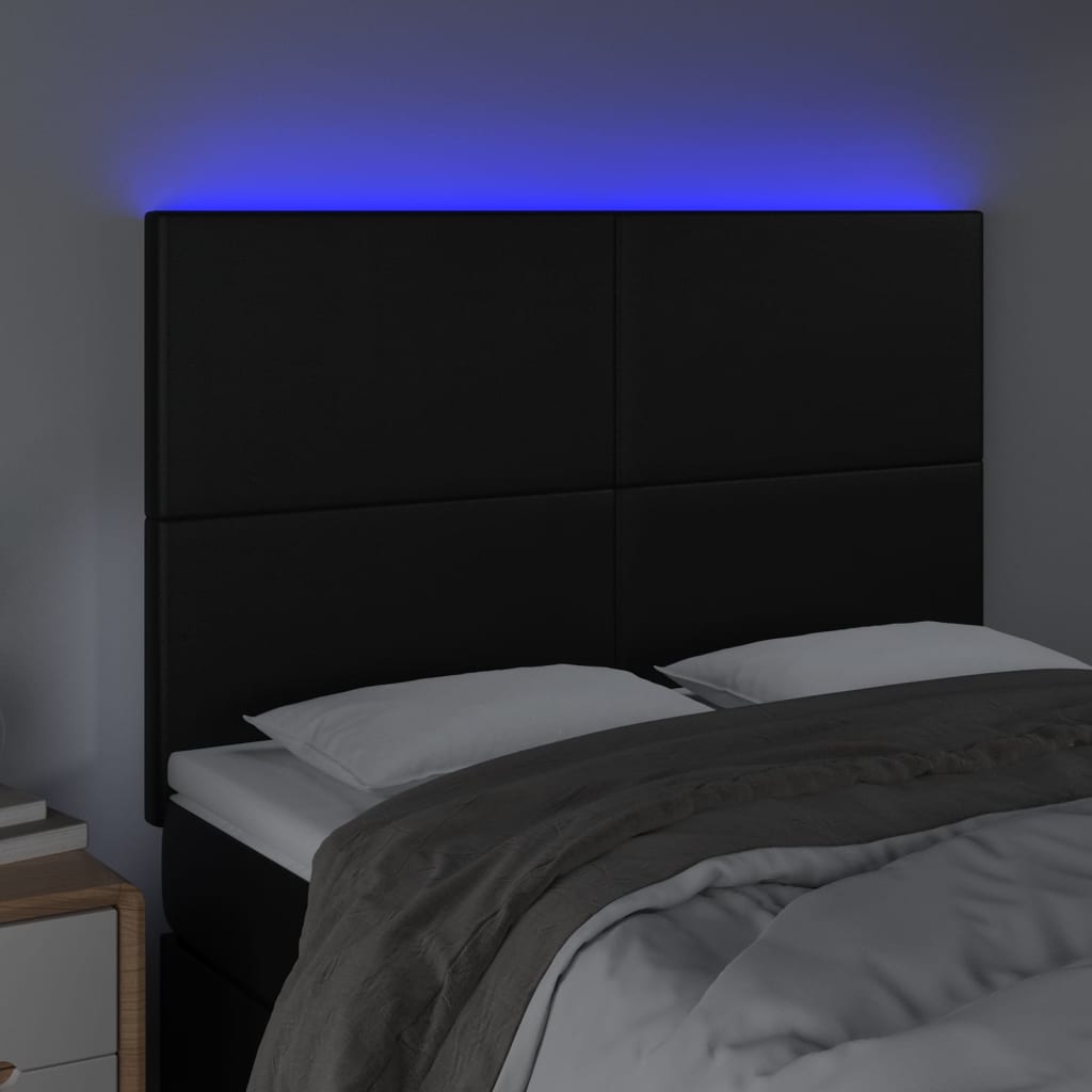 Κεφαλάρι Κρεβατιού LED Μαύρο 144x5x118/128 εκ