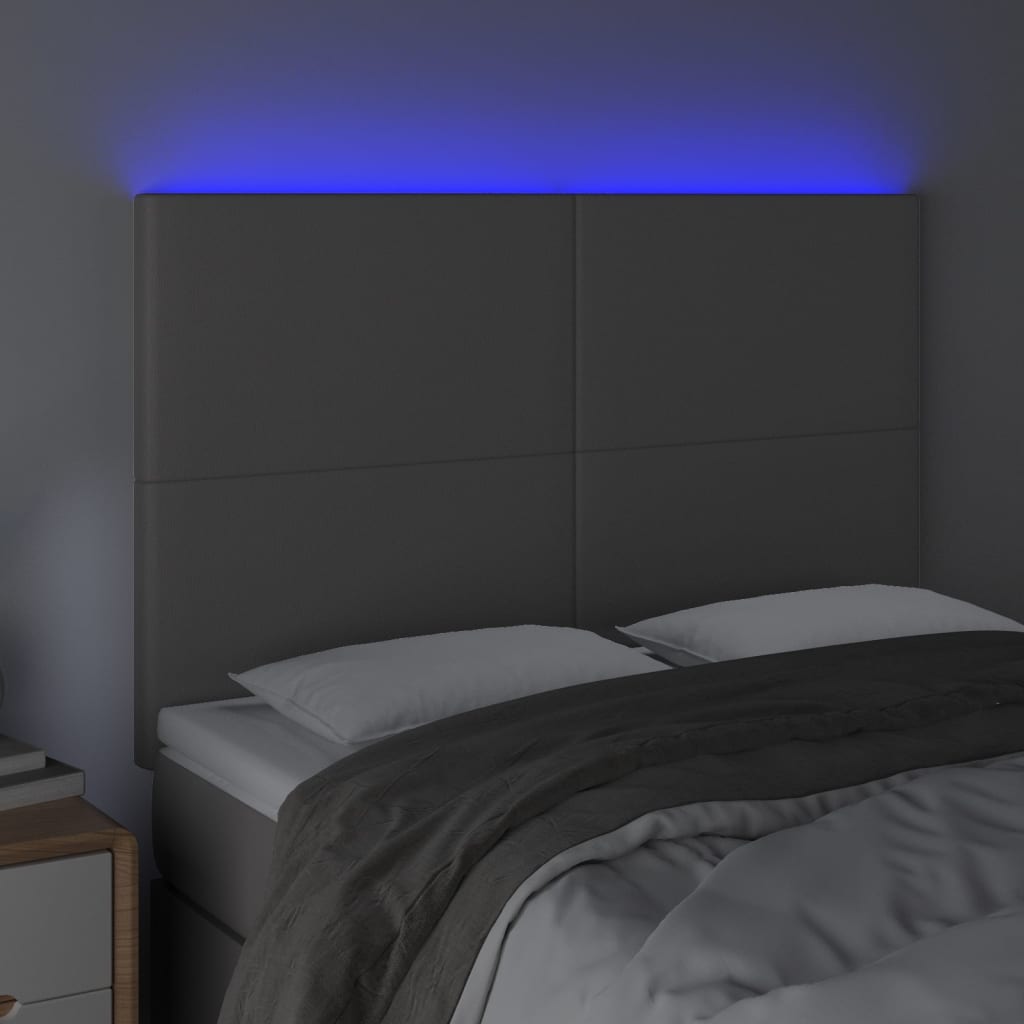 Κεφαλάρι Κρεβατιού LED Γκρι 144x5x118/128 εκ