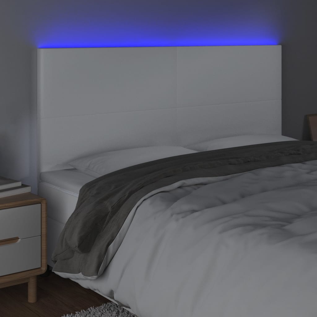 Κεφαλάρι Κρεβατιού LED Λευκό 160x5x118/128 εκ