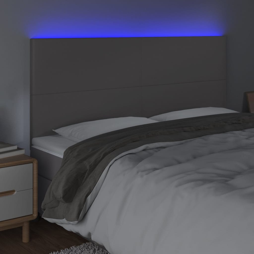 Κεφαλάρι Κρεβατιού LED Γκρι 180x5x118/128 εκ