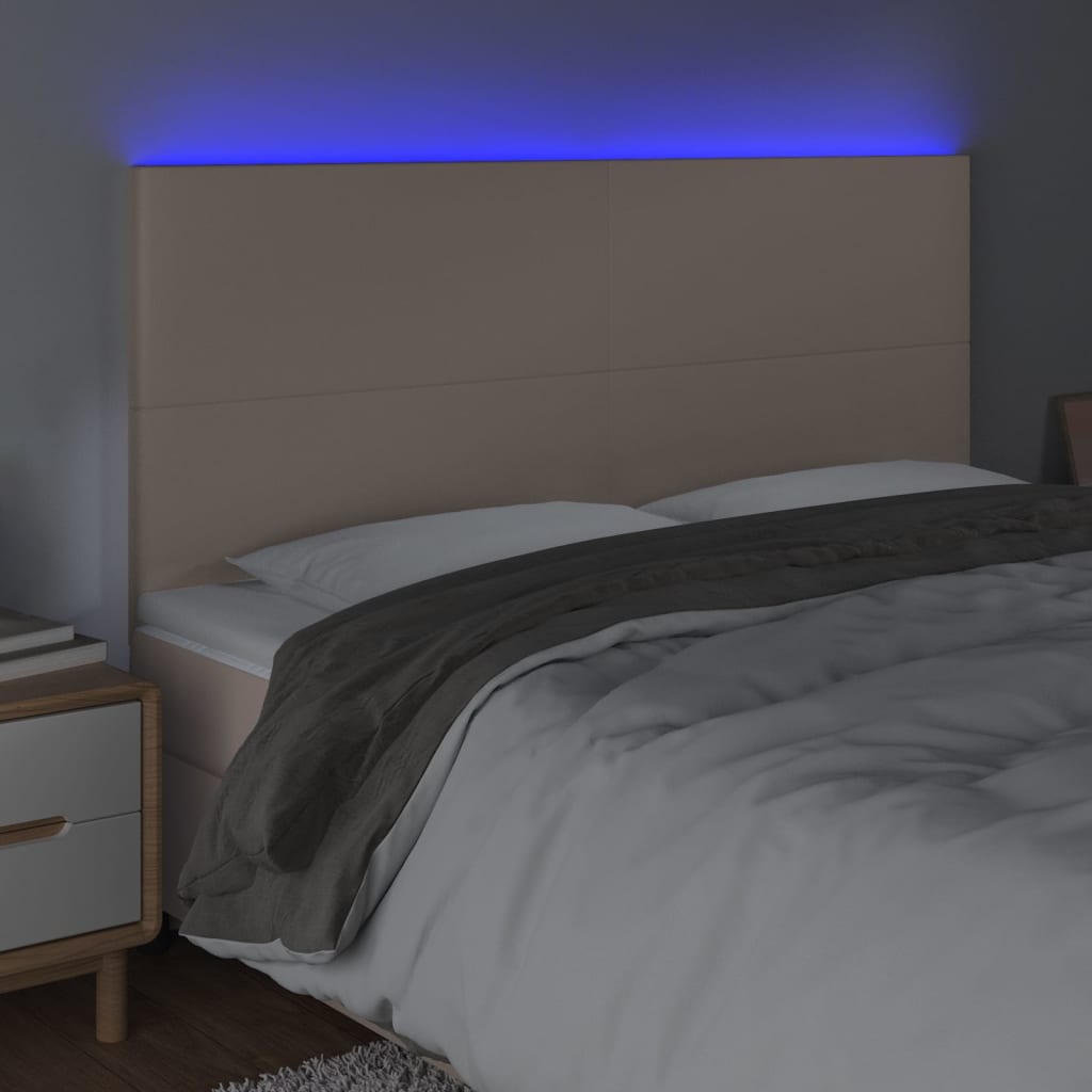 Κεφαλάρι Κρεβατιού LED Καπουτσίνο 180x5x118/128 εκ