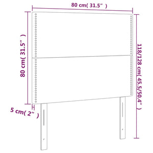 Κεφαλάρι Κρεβατιού LED Ανοιχτό Γκρι 80x5x118/128 εκ. Υφασμάτινο