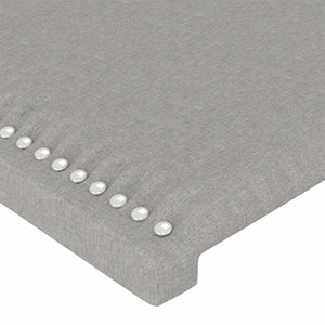 Κεφαλάρι Κρεβατιού LED Ανοιχτό Γκρι 90x5x118/128 εκ. Υφασμάτινο