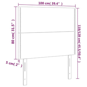 Κεφαλάρι Κρεβατιού LED Taupe 100x5x118/128 εκ. Υφασμάτινο