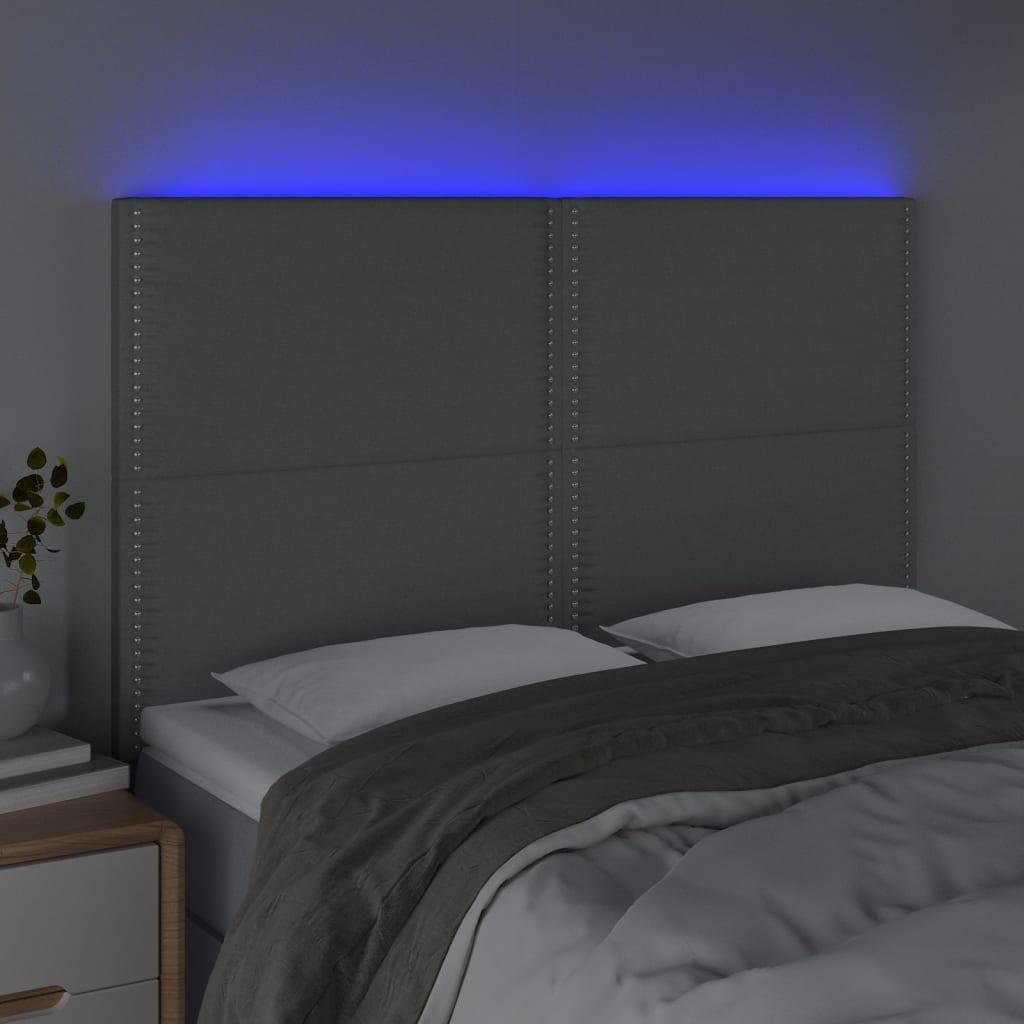Κεφαλάρι Κρεβατιού LED Ανοιχτό Γκρι 144x5x118/128 εκ. - Pakobazaar