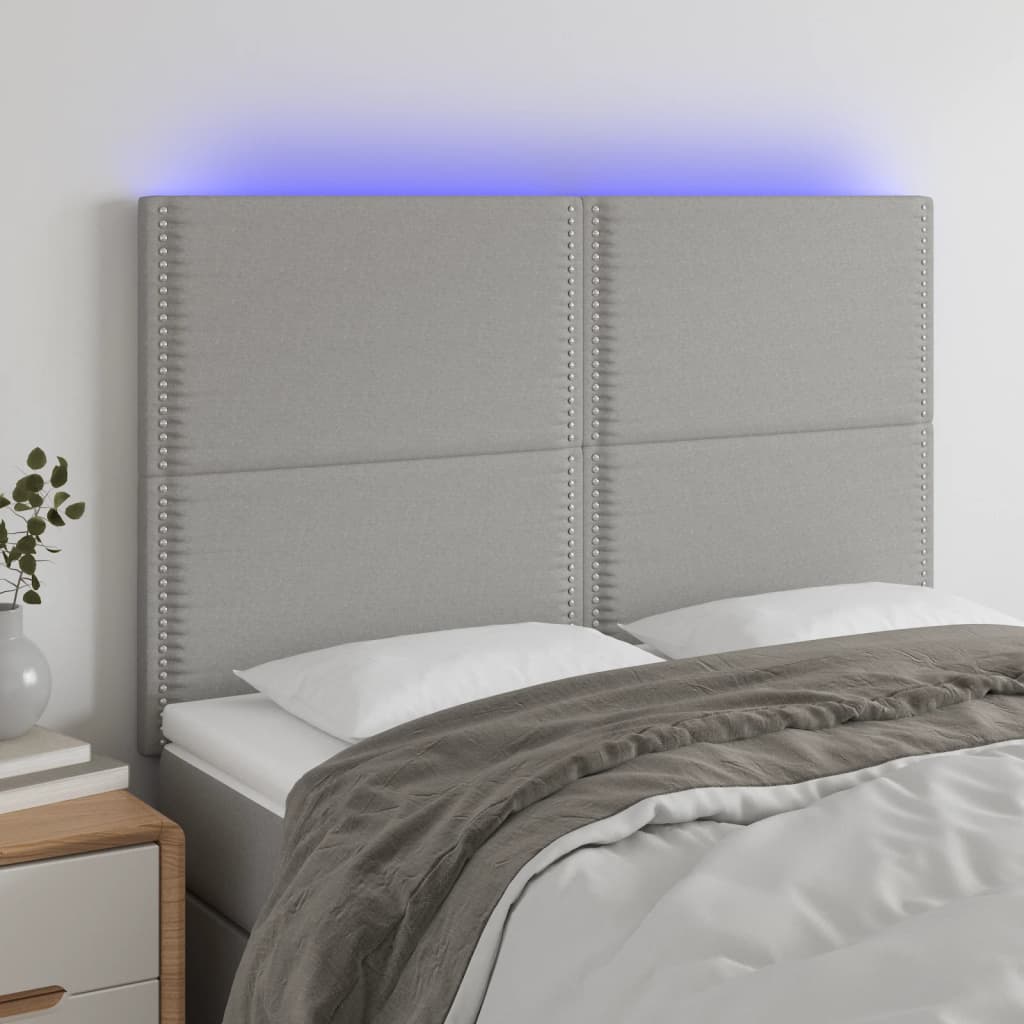 Κεφαλάρι Κρεβατιού LED Ανοιχτό Γκρι 144x5x118/128 εκ. - Pakobazaar