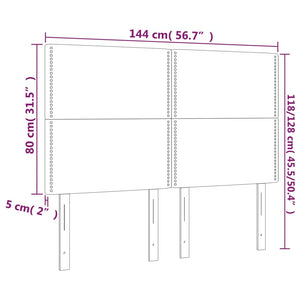Κεφαλάρι Κρεβατιού LED Σκούρο Καφέ 144x5x118/128εκ. Υφασμάτινο