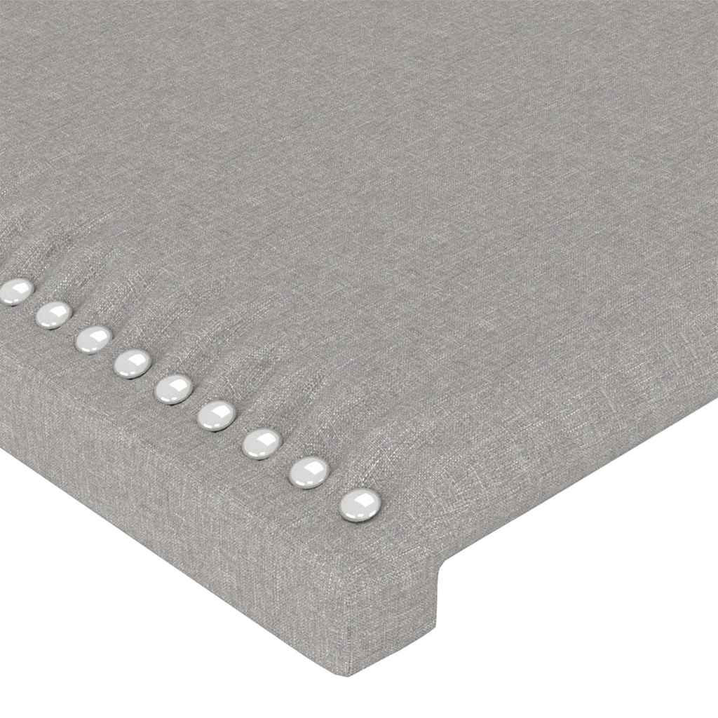 Κεφαλάρι Κρεβατιού LED Ανοιχτό Γκρι 160x5x118/128εκ. Υφασμάτινο