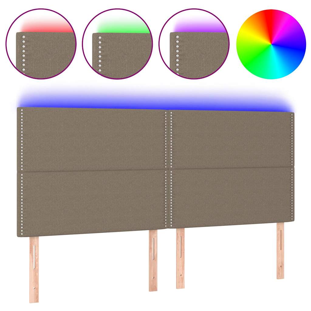 Κεφαλάρι Κρεβατιού LED Taupe 160x5x118/128 εκ. Υφασμάτινο