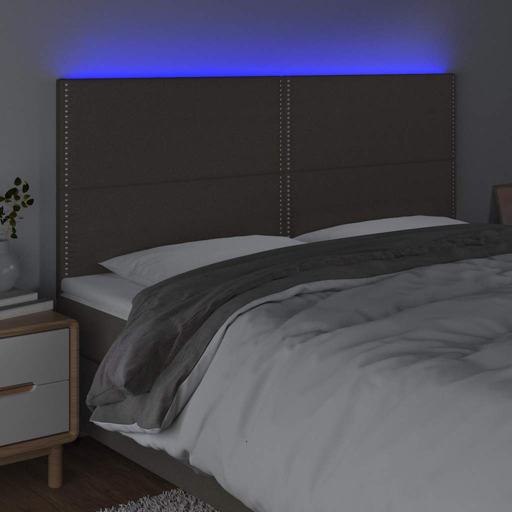 Κεφαλάρι Κρεβατιού LED Taupe 160x5x118/128 εκ. Υφασμάτινο