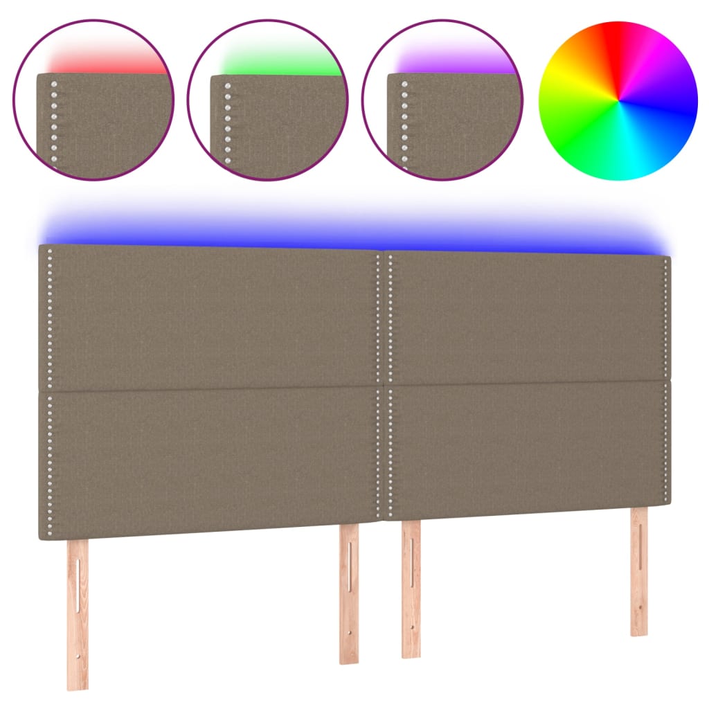 Κεφαλάρι Κρεβατιού LED Taupe 180x5x118/128 εκ. Υφασμάτινο