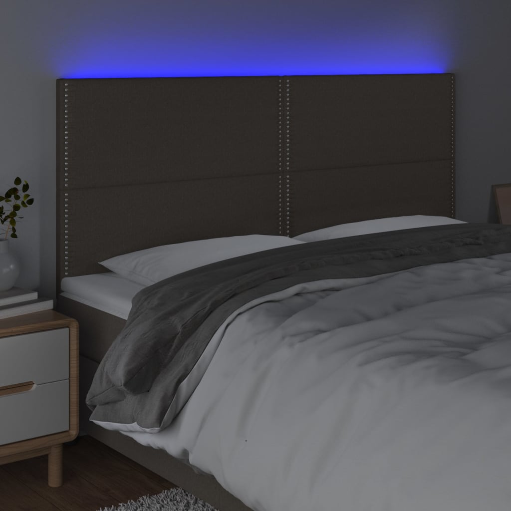 Κεφαλάρι Κρεβατιού LED Taupe 180x5x118/128 εκ. Υφασμάτινο