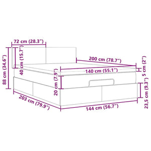 Κεφαλάρι Κρεβατιού LED Ανοιχτό Γκρι 144x5x118/128 εκ. Βελούδινο