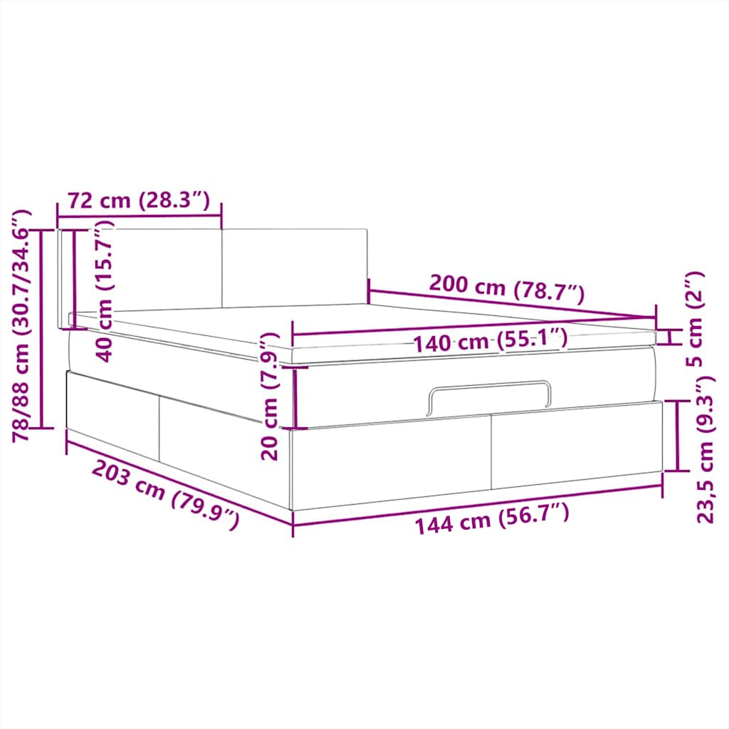 Κεφαλάρι Κρεβατιού LED Σκούρο Πράσινο 144x5x118/128 εκ.