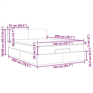 Κεφαλάρι Κρεβατιού LED Σκούρο Πράσινο 144x5x118/128 εκ.