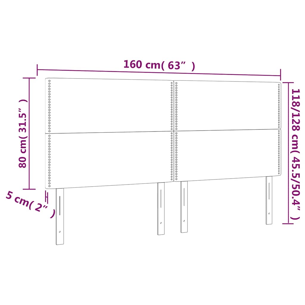 Κεφαλάρι Κρεβατιού LED Σκούρο Πράσινο 160x5x118/128 εκ.