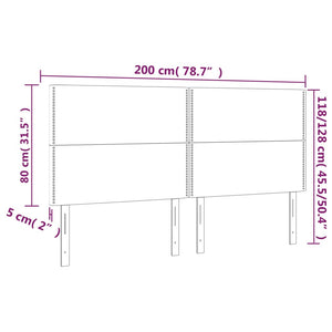 Κεφαλάρι Κρεβατιού LED Ροζ 200x5x118/128 εκ. Βελούδινο