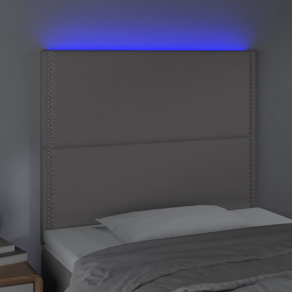 Κεφαλάρι Κρεβατιού LED Γκρι 90x5x118/128 εκ