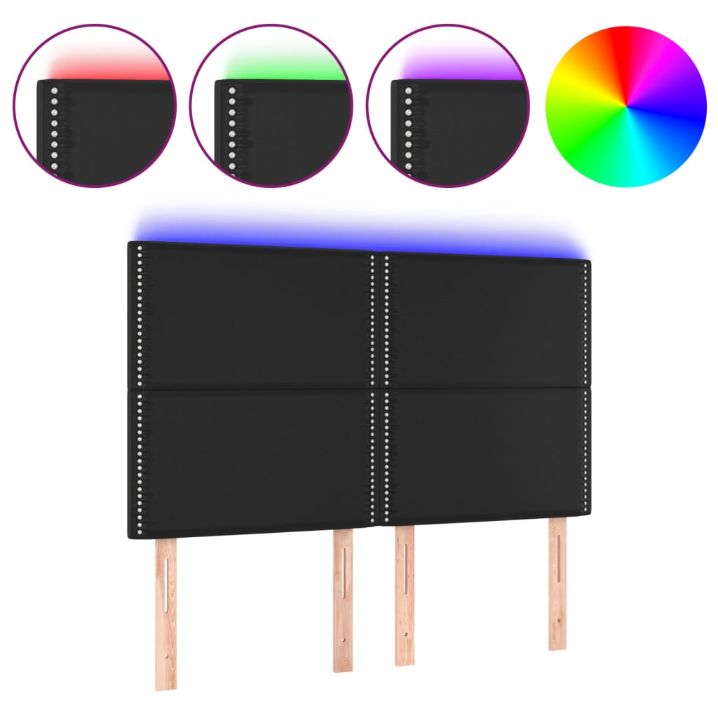 Κεφαλάρι Κρεβατιού LED Μαύρο 144x5x118/128 εκ