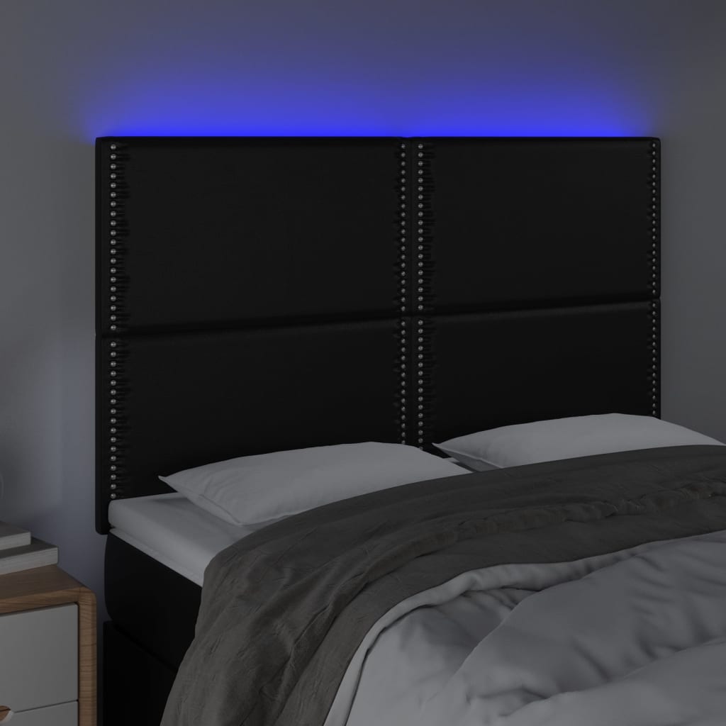 Κεφαλάρι Κρεβατιού LED Μαύρο 144x5x118/128 εκ