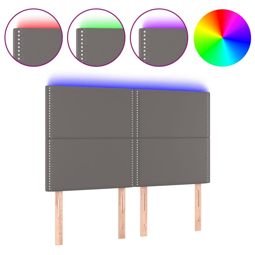 Κεφαλάρι Κρεβατιού LED Γκρι 144x5x118/128 εκ