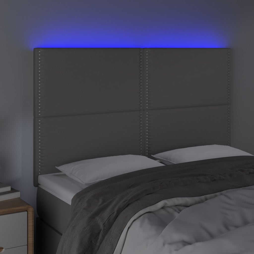 Κεφαλάρι Κρεβατιού LED Γκρι 144x5x118/128 εκ