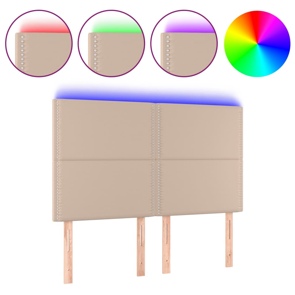 Κεφαλάρι Κρεβατιού LED Καπουτσίνο 144x5x118/128 εκ - Pakobazaar