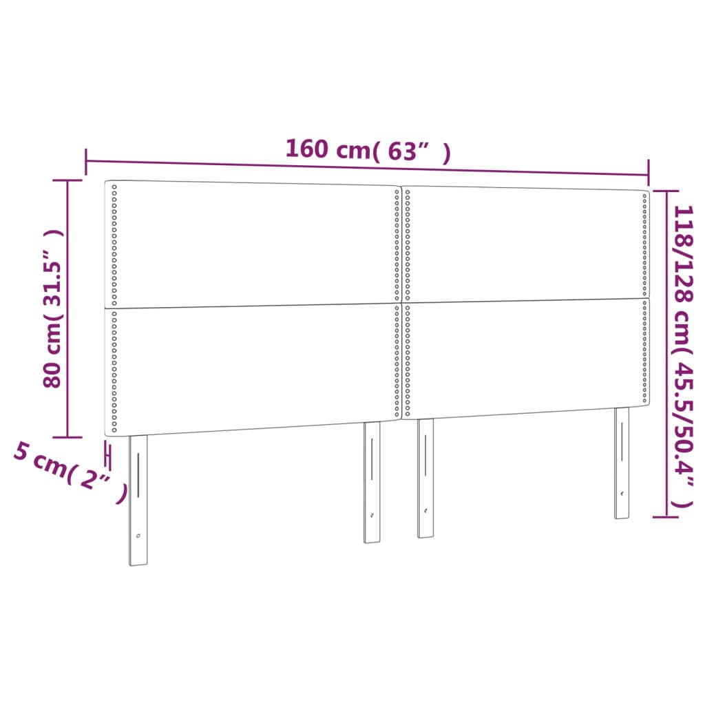 Κεφαλάρι Κρεβατιού LED Κρεμ 160x5x118/128 εκ. Συνθετ. Δέρμα - Pakobazaar