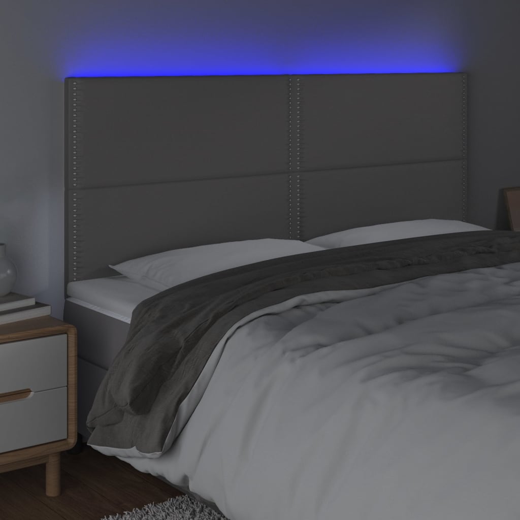 Κεφαλάρι Κρεβατιού LED Γκρι 180x5x118/128 εκ