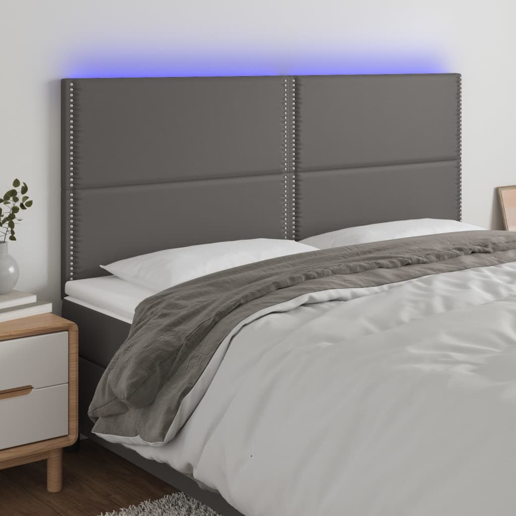 Κεφαλάρι Κρεβατιού LED Γκρι 180x5x118/128 εκ