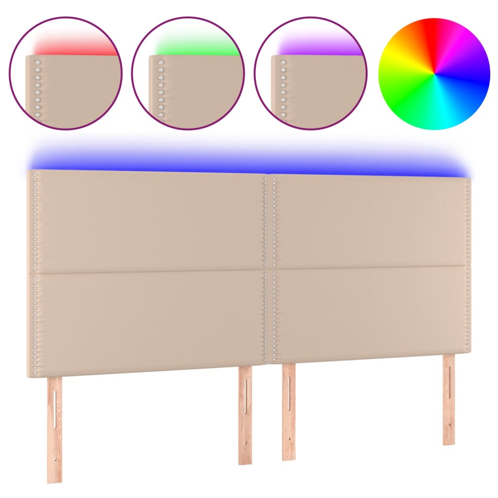Κεφαλάρι Κρεβατιού LED Καπουτσίνο 180x5x118/128 εκ