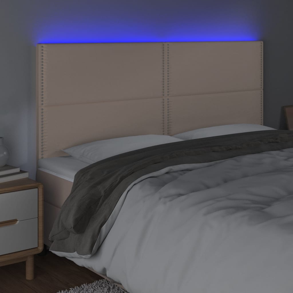 Κεφαλάρι Κρεβατιού LED Καπουτσίνο 180x5x118/128 εκ