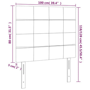 Κεφαλάρι Κρεβατιού LED Ανοιχτό Γκρι 100x5x118/128εκ. Υφασμάτινο - Pakobazaar