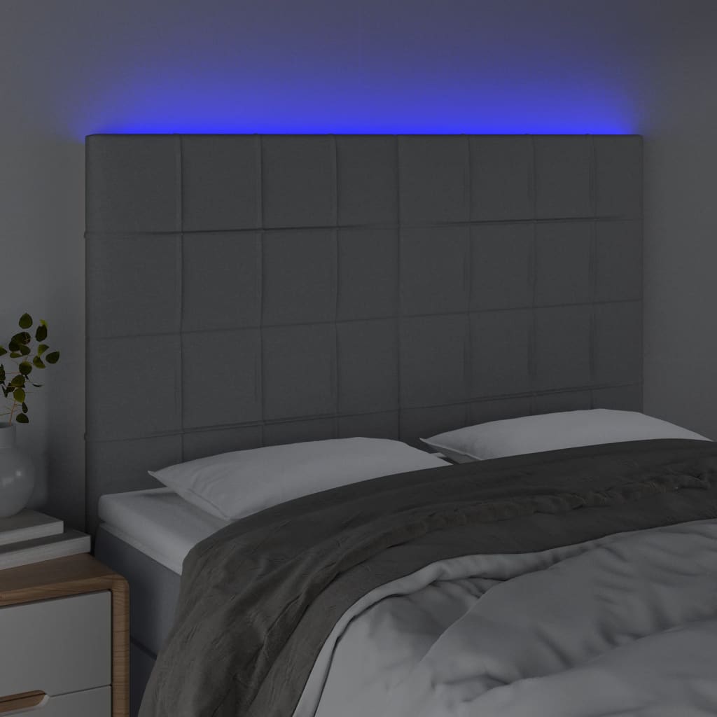 Κεφαλάρι Κρεβατιού LED Ανοιχτό Γκρι 144x5x118/128 εκ.