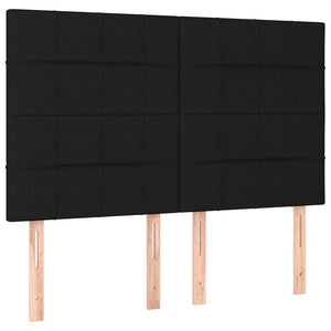 Κεφαλάρι Κρεβατιού LED Μαύρο 144x5x118/128 εκ. Υφασμάτινο