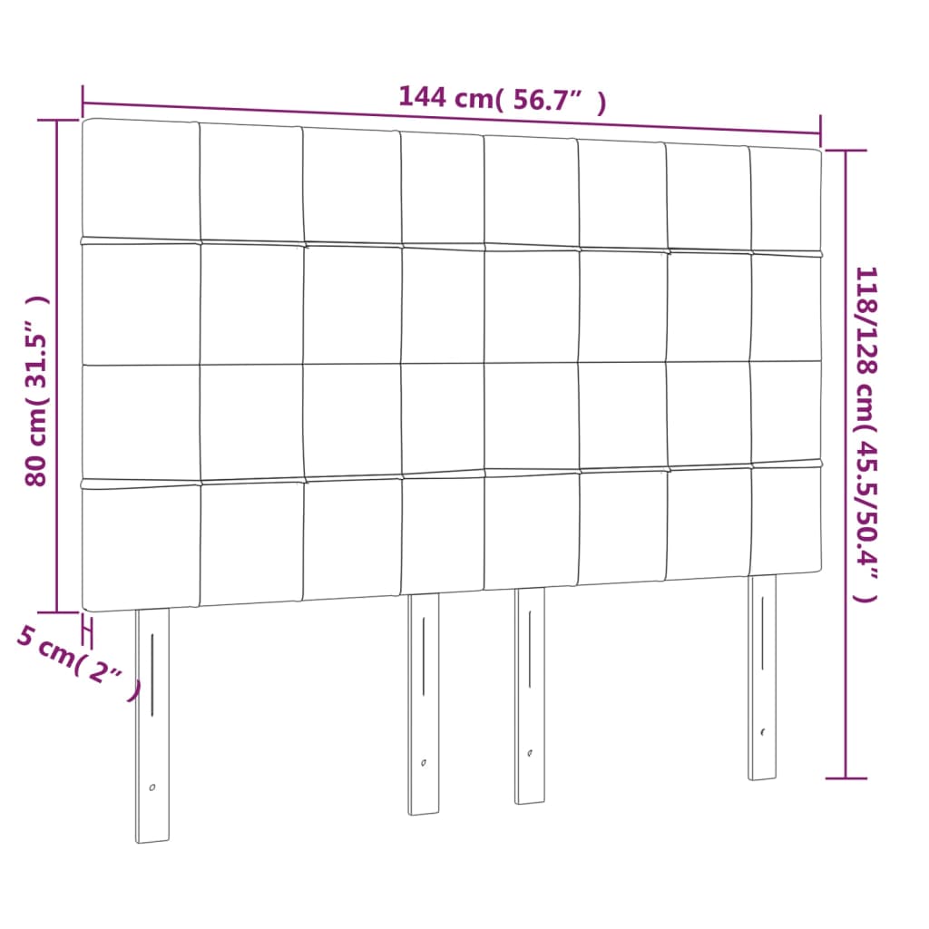 Κεφαλάρι Κρεβατιού LED Πράσινο 144x5x118/128 εκ. Υφασμάτινο