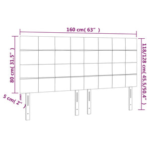 Κεφαλάρι Κρεβατιού LED Ανοιχτό Γκρι 160x5x118/128εκ. Υφασμάτινο