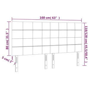 Κεφαλάρι Κρεβατιού LED Σκούρο Γκρι 160x5x118/128εκ. Υφασμάτινο